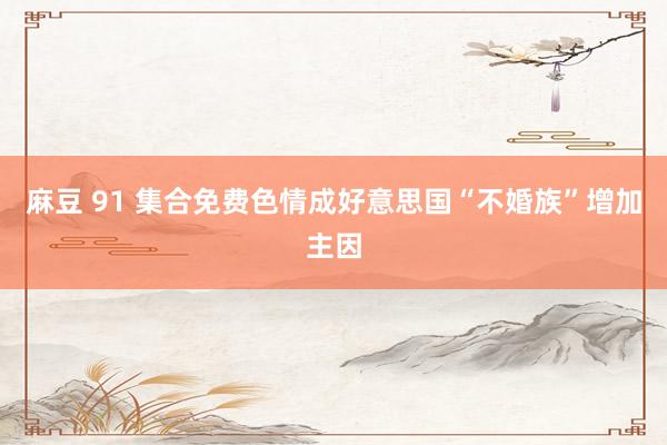 麻豆 91 集合免费色情成好意思国“不婚族”增加主因