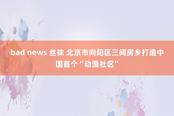 bad news 丝袜 北京市向阳区三间房乡打造中国首个“动漫社区”