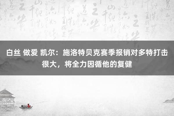 白丝 做爱 凯尔：施洛特贝克赛季报销对多特打击很大，将全力因循他的复健